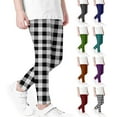 thumbnail image 2 of Zwiiyzr 3-8Y Girls Leggings Plaid Leggings Pants High Waist Stretchy Soft Tights Kids Summer Leggings for School Wearing Green, 2 of 5