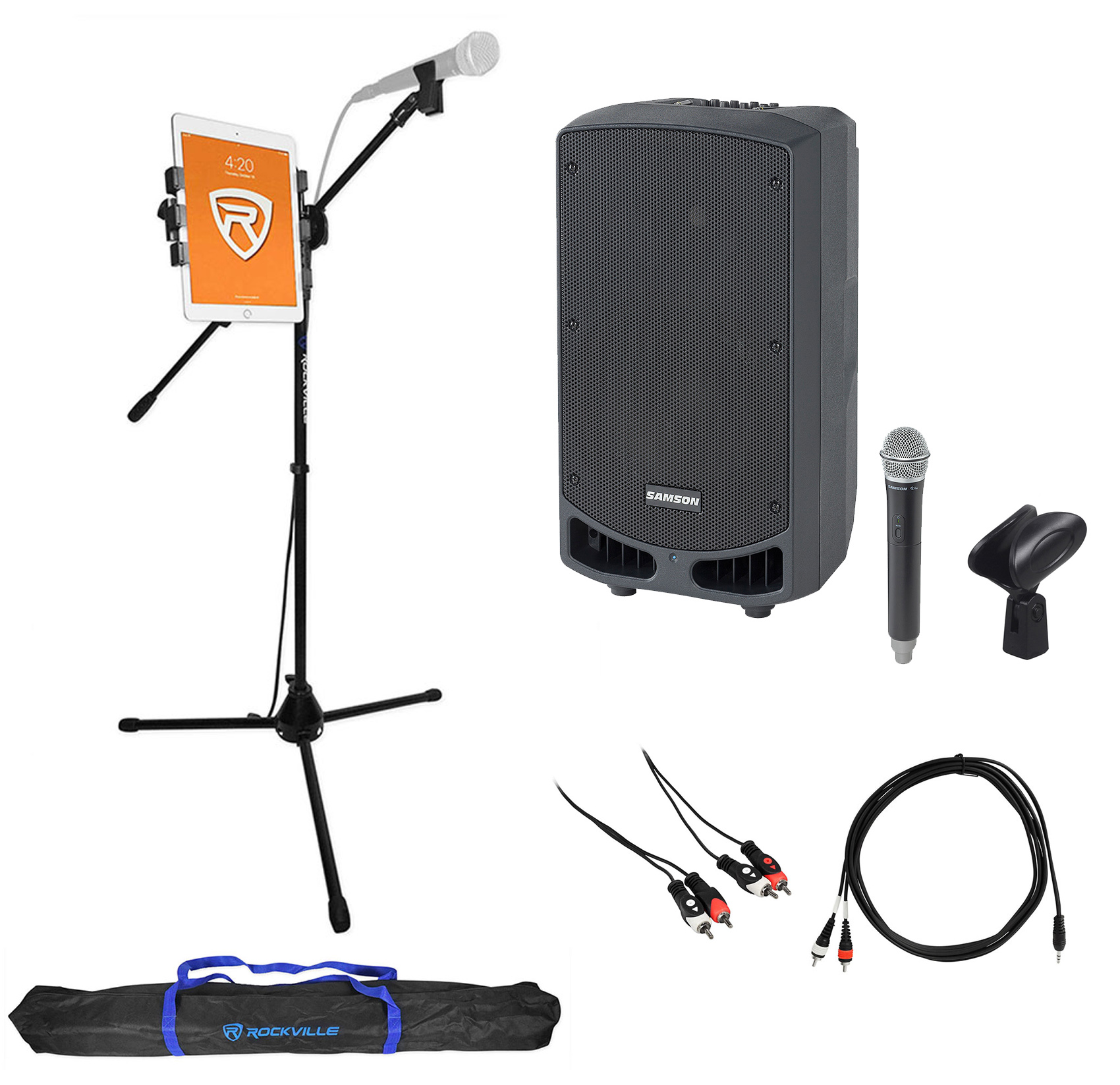 Samson Expedition XP310W 10" Portable Karaoke Machine System+Mic/Tablet Stand