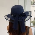 thumbnail image 5 of Sombrero de 56-58cm de circunferencia, sombrero de sol ondulado de malla para mujer, cinta de perlas para exteriores, sombrero de playa, sombrero para el sol con protección solar, 5 of 5