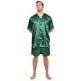 thumbnail image 2 of Up2date Fashion's Men's Satin Short-Sleeve V-Neck Pajama Set with Shorts, 2 of 2
