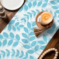 thumbnail image 3 of Table Runners 90 Inches Long Dress Scarves, Cyan Blue Leaves Farmhouse Coffee/Dining/Kitchen Table Decor Table Runner for Living Room, Summer Farmhouse Botanical Boho Branch 13x90 Inch, 3 of 9