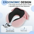 thumbnail image 4 of Almohada de Cuello de Viaje con Capucha Grande para Avión, Almohada de Espuma Viscoelástica Lavable, Rosa, 4 of 7