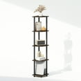 thumbnail image 4 of Furinno Turn-N-Tube 5 Tier Multipurpose Corner Display Rack Shelving Unit, Dark Brown Grain/Black, 4 of 6