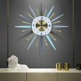thumbnail image 6 of 23In Retro Metal Wall Clocks Nordic Iron Round Starburst Watches Home/Office Decor Wall Clock, 6 of 13