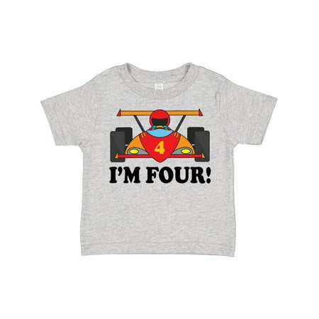 

Inktastic Race Car 4th Birthday Gift Toddler Boy Girl T-Shirt