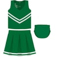 thumbnail image 5 of Creative Knitwear Kelly Green Cheerleader Uniform for Toddler and Junior Girls - 3 Piece Dress With Bloomers, 5 of 5