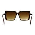 thumbnail image 4 of Womens Oversize Rimless Shield Butterfly Designer Chic Sunglasses All Brown, 4 of 4