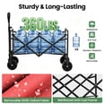 thumbnail image 4 of GVDV Collapsible Wagon Carts Foldable, 360lbs Heavy Duty Utility Folding Wagon with All-Terrain Wheels, Portable Beach, Camping, Shopping, Sports, Red, 4 of 10