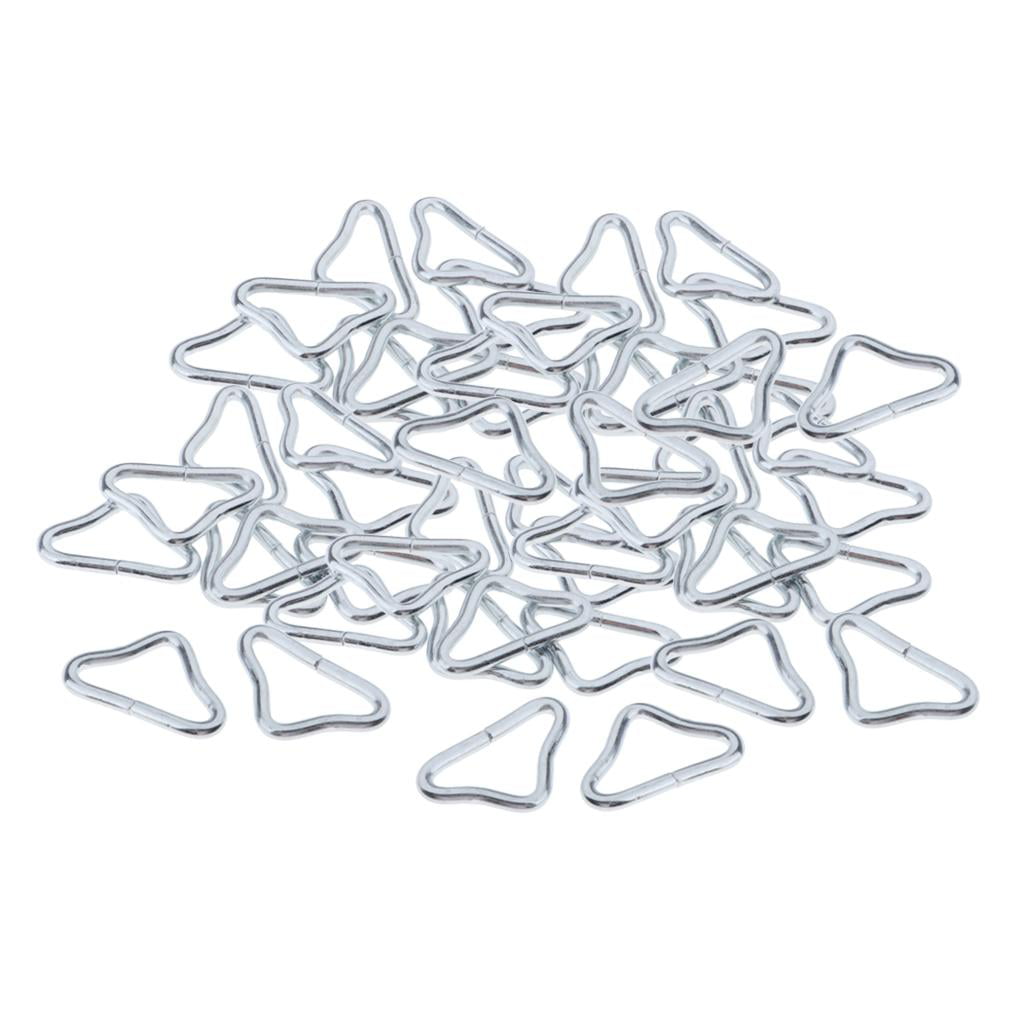 50pcs Metal Silvery Triangle Rings Buckle Ring for Trampoline Parts Supplies 