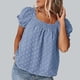 thumbnail image 2 of Blusa de verano con mangas abullonadas para mujer, blusa de lunares suizos para mujer Blusa de lunares suizos para mujer Blusa de manga corta abullonada para mujer Consigue más, 2 of 6