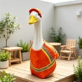 thumbnail image 3 of Porch Goose Outfit, Construction Worker Costume Set with Reflective Vest and Orange Hat, 23 Inch Funny Goose Clothes for Outdoor Decor, Complete Set, 3 of 6