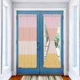 thumbnail image 2 of Colorful Stripe Door Curtains for Door Window, French Sidelight Front Back Door Curtains With Tieback, Modern Pink Red Yellow Vertical Striped Kitchen Rod Pocket Drapes Panel, 54"x72", 2 of 5