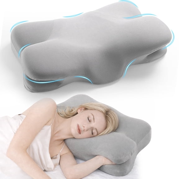 KAIPARA Cervical Pillow for Neck Pain Relief, Ergonomic Memory Foam Neck Pillow for Back, Side &Stomach Sleepers, Orthopedic Contour Cooling Pillow