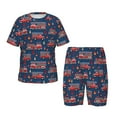 thumbnail image 1 of Fotbe Fire Truck 1 Pijama Estampada de 2 Piezas para Niños – Ropa de Dormir de Manga Corta Cómoda para Niños y Niñas, Camiseta y Shorts de Algodón-X-Large, 1 of 6
