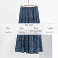 thumbnail image 3 of Levmjia Womens Midi Skirt Bohemian Printed Elastic Waist Pleated Flowy Skirt Soft Breathable Casual Bottoms For Beach Daily Dating Vacation Spring Summer Wear, 3 of 5
