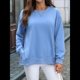 thumbnail image 5 of Sudaderas de Gran Tamaño para Mujer, Sudaderas de Larga, Camisetas con Abertura Lateral, Tops, Conjuntos para Adolescentes. Azul L, 5 of 10