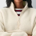 thumbnail image 2 of Czanzd Women's Oversized Sherpa Fleece Half-Zip Pullover Warm Stand Collar Side Pockets Fall Winter Outerwear(Beige,S), 2 of 5