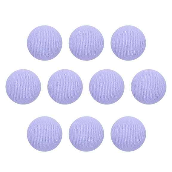 Uxcell 10pcs Fabric Cloth Covered Button 15mm Craft Round Sewing Button, Lavender