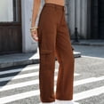 thumbnail image 4 of ZToonmas Women's High Waist Wide Leg Cargo Jeans Button Fly Denim Pants with Utility Pockets for Casual Streetwear, 4 of 6