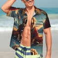thumbnail image 7 of Pofeuu Meditating Golden Retriever Print Hawaiian Shirt for Men Sleeves Casual Button Down Summer Beach Dress Shirts T-Shirts,3X-Large, 7 of 7