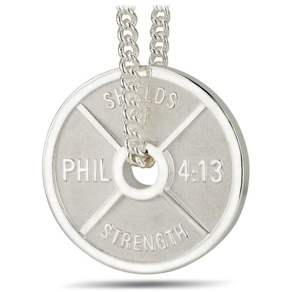 Men's Sterling Silver Weight Plate-Phil 4:13 by Shields of Strength