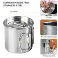 thumbnail image 2 of Tasse Pot de Camping avec Poignées Pliables et Couvercle Gobelet en Acier Inoxydable pour Camping Randonnée, 2 of 8