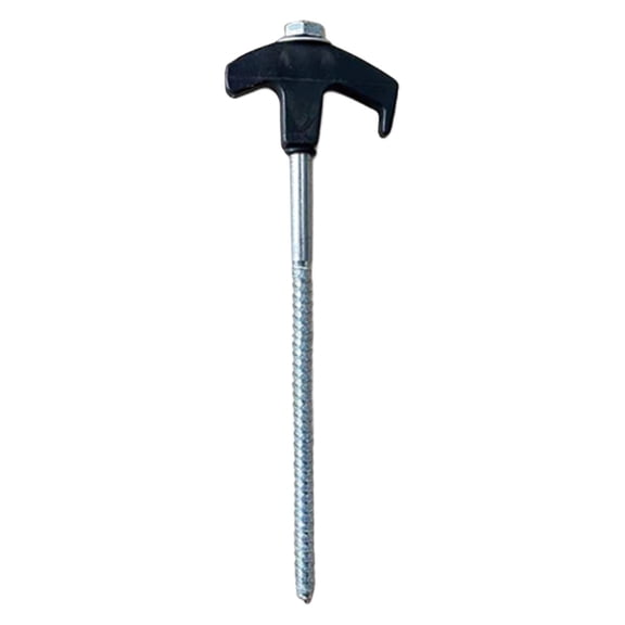 Screw in Tent Stakes Heavy Duty, 9.8 Inch Threaded Ground Anchors Screw in, Metal Stakes Tent Pegs Tent Spikes for Camping Patio Tarps, Garden, Canopies, Grassland, Outdoor, 1Pc(Black,9.8x3")