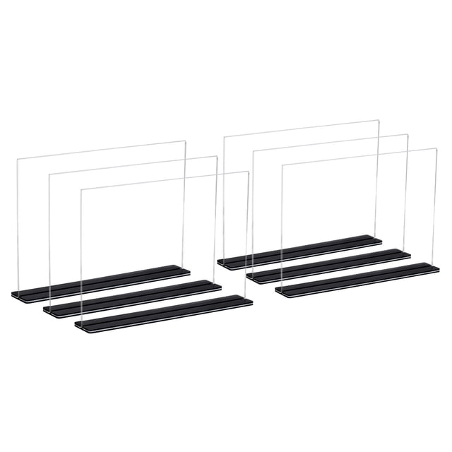 Acrílico Letrero Soporte 6 Paquete 8.5x11 Pulgadas Horizontal Escritorio Letrero Soporte Unique Bargains