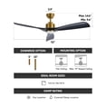 thumbnail image 3 of Bestco 52" 3-Blade Smart Ceiling Fan with Light Remote Control & Reversible Motor Black, 3 of 12
