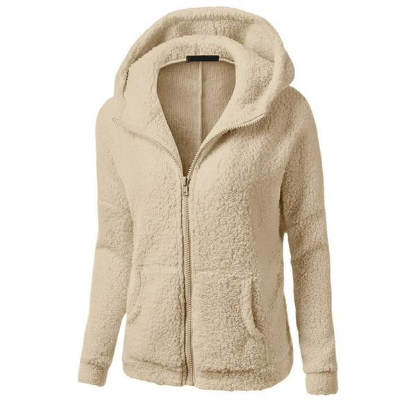 Pyhlmscde Women's Winter Warm Wool Zipper Coat Outwear, Womens Tops, Jackets for Women, Women Fall Clothes