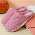 thumbnail image 5 of Xfvqtps Mens and Womens Furry Slippers Fluffy Plush Solid Color Simplicity Thick Bottom Soft Sole Comfortable Non-Slip Warm Winter Home Slippers Pink, 5 of 7