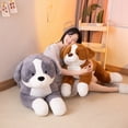 thumbnail image 2 of Perro de peluche marrón esponjoso, juguetes relajantes para niños, almohada para dormir, simulación de mantequilla suave y encantadora, regalo de cumpleaños grande y bonito, 2 of 4