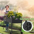 thumbnail image 4 of Yacona Metal Raised Garden Bed with Wheels, Outdoor Planter Boxes for Vegetables and Flowers, 51×26×32in, Black, 4 of 7