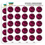 Zebra Print Black Hot Pink 1" Scrapbooking Crafting Stickers