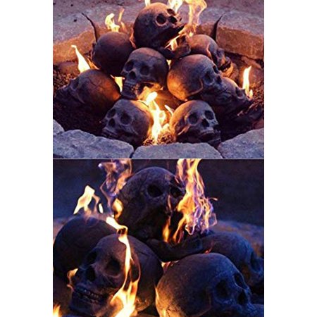 Regal Flame Human Skull Ceramic Wood Large Gas Fireplace Logs Logs For All Types Of Gas