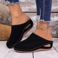thumbnail image 2 of Slippers for Women,Winter Slippers For Indoor And Outdoor Cozy Lined Shoes With Sloped Heel Comfortable Warm Soft Sole,Womens Slippers,Black,9.5, 2 of 8