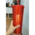 thumbnail image 5 of 24oz Studded Cup YMTQ Studded Tumbler with Lid and Straw Large Cold Cups Home Office Outdoor Ice Drink Circle Durian Cup Golden, 5 of 9