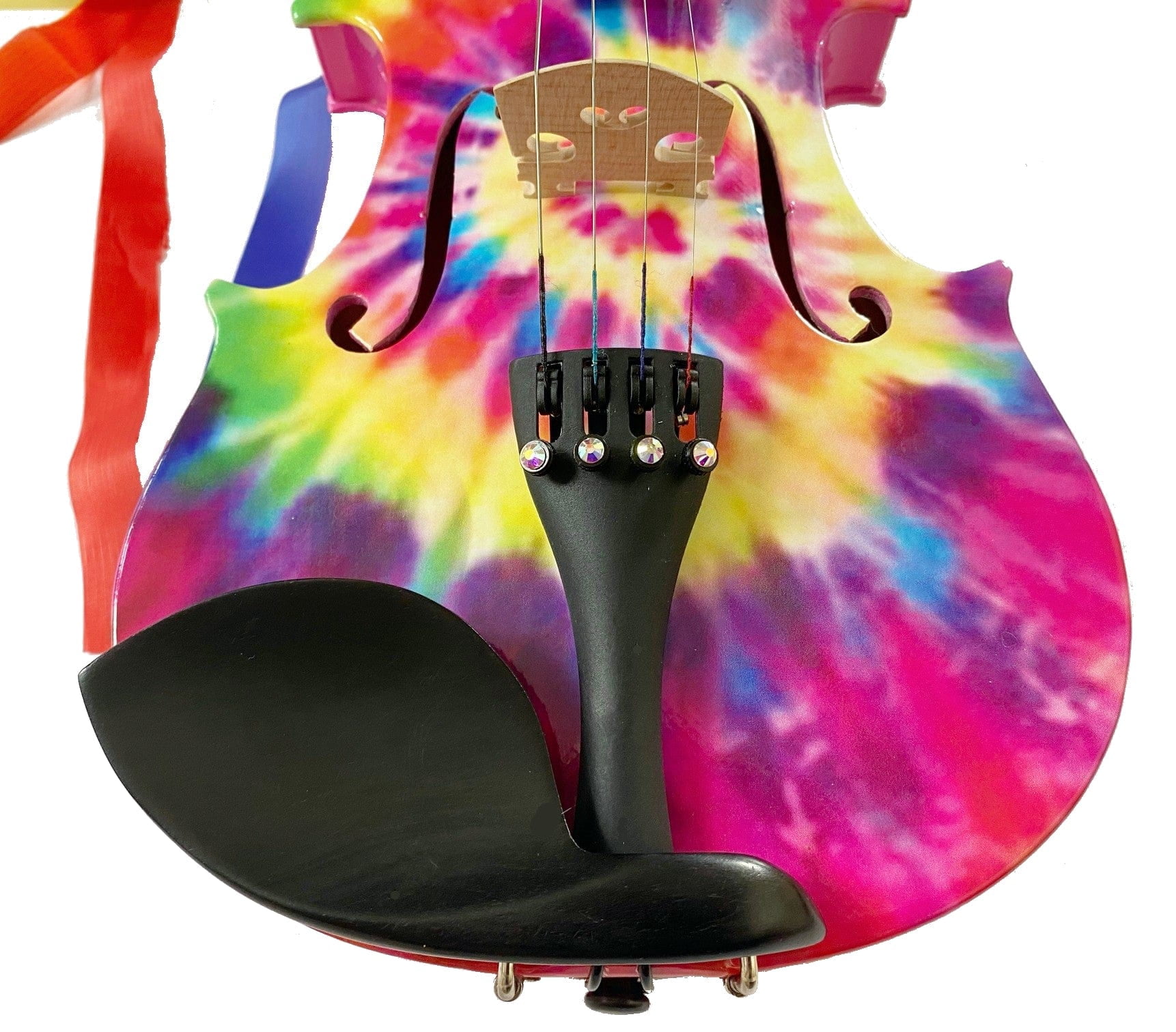 Rozanna's Violins Tie Dye Violin 1/2 with Brazilwood Bow Case, Crystal Fine Tuners, Rosin