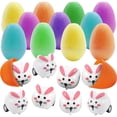 thumbnail image 1 of Decoraciones de Pascua, adornos de Pascua, regalos de Pascua, 24 huevos sorpresa de Pascua con carritos de conejo extraíbles para juegos de fiesta infantiles. Huevos sorpresa., 1 of 2