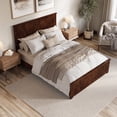thumbnail image 4 of Naples Queen Wood Low Profile Platform Bed with Matching Footboard in Walnut, 4 of 13