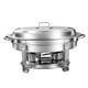 thumbnail image 4 of Juego de platos de buffet para calentar alimentos, bandeja de fruta con hielo, calentador de alimentos ovalado, decoración con tapa, bandeja para, 4 of 9