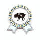 thumbnail image 1 of cerdo y negro animal Insignia broche Medalla ganadora, 1 of 3