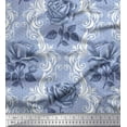 thumbnail image 1 of Soimoi polyester Crepe Fabric Dot,Damask & Rose Flower Print Fabric by the Yard 42 Inch Wide, 1 of 1