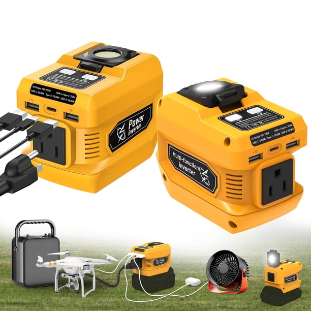 Inversor de Potencia PlantPalGear 220W DC 20V a AC 110V con 2 USB y 1 Tipo-C
