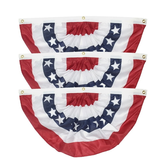 American Pleated Fan Flag, 45*90CM American Flag Bunting for Outside,4th of July Flags Outdoor, USA Pleated Fan Flag,Patriotic Decor Bunting Banner,Fourth of July Yard Decorations