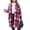 Hot Pink, variant on Women Fall Flannel Plaid Shacket Jacket Oversized Button Down Long Shirt Jacket Black S