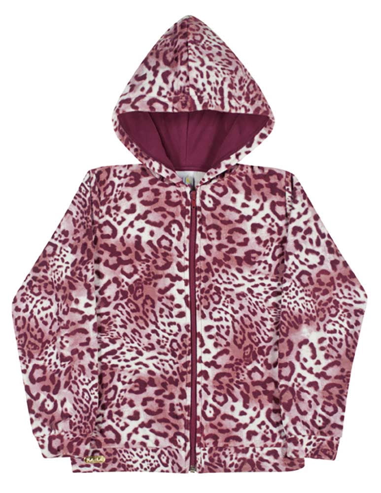 Girls Hoodie Jacket Cheetah Print Kids 
