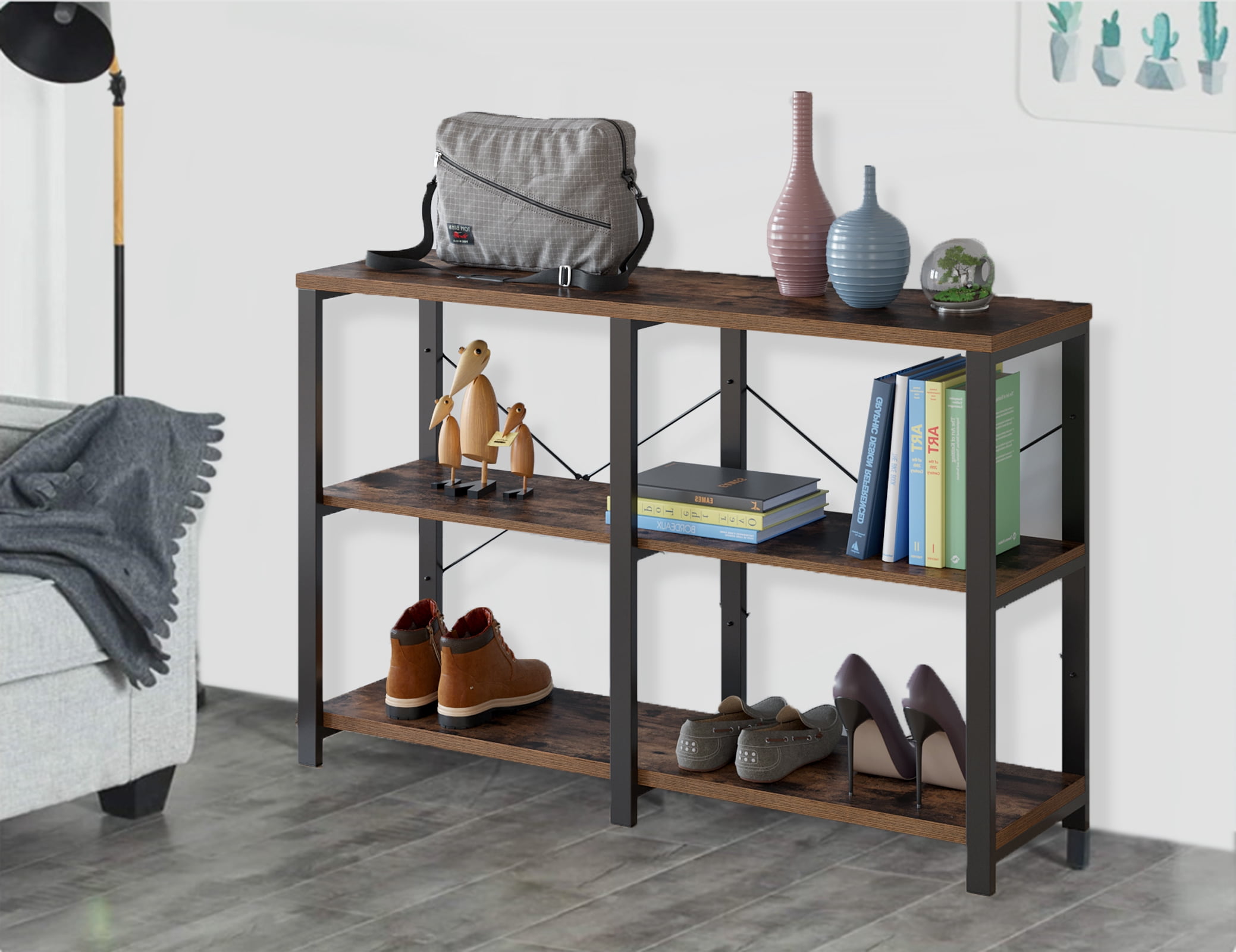 EXRACING 47 Inch 3-Tier Console Table,Sofa Table, Entryway Table, TV Stand