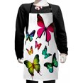 thumbnail image 1 of Butterflies Kids Apron, Butterflies Flying Freedom Happiness Holidays Summertime Tropic Jungle Theme, Boys Girls Apron Bib with Adjustable Ties for Cooking Baking Painting, Multicolor, by Ambesonne, 1 of 2