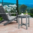 thumbnail image 3 of Gymax 2 PCS 18'' Patio Round Side End Coffee Table Wooden Slat Deck Grey, 3 of 10